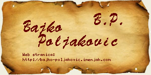 Bajko Poljaković vizit kartica